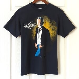 Hanes 1989 Vintage Kenny Rogers Graphic Short Sleeve Crewneck T-shirt Black M